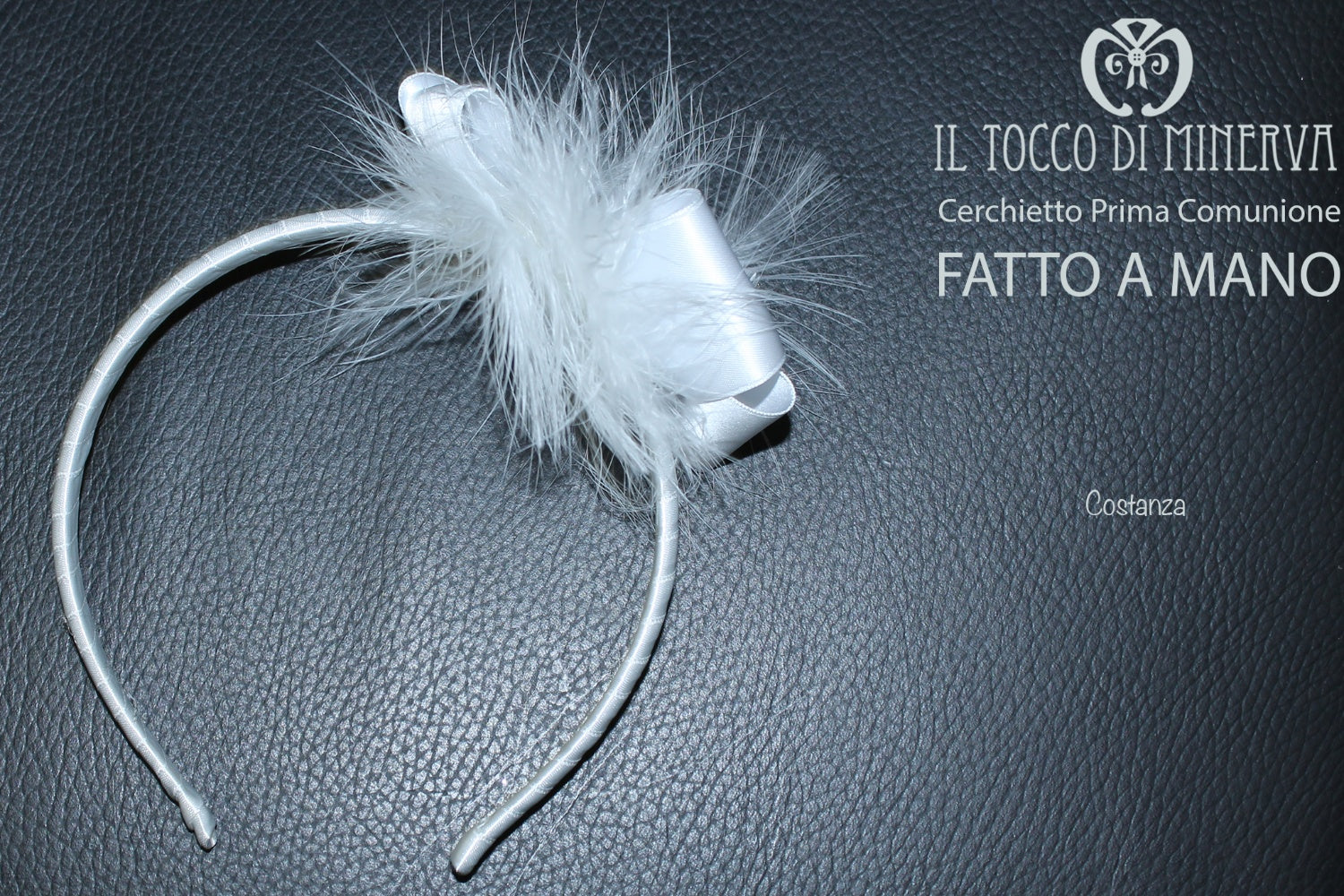 Cerchietto Prima Comunione/Cerimonia Costanza Bianco Realizzata A Mano - Il Tocco di Minerva
