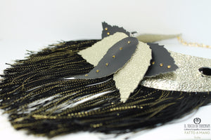 Collana ecopelle e swarovski Sophia Realizzata a mano – Handmade - Il Tocco di Minerva