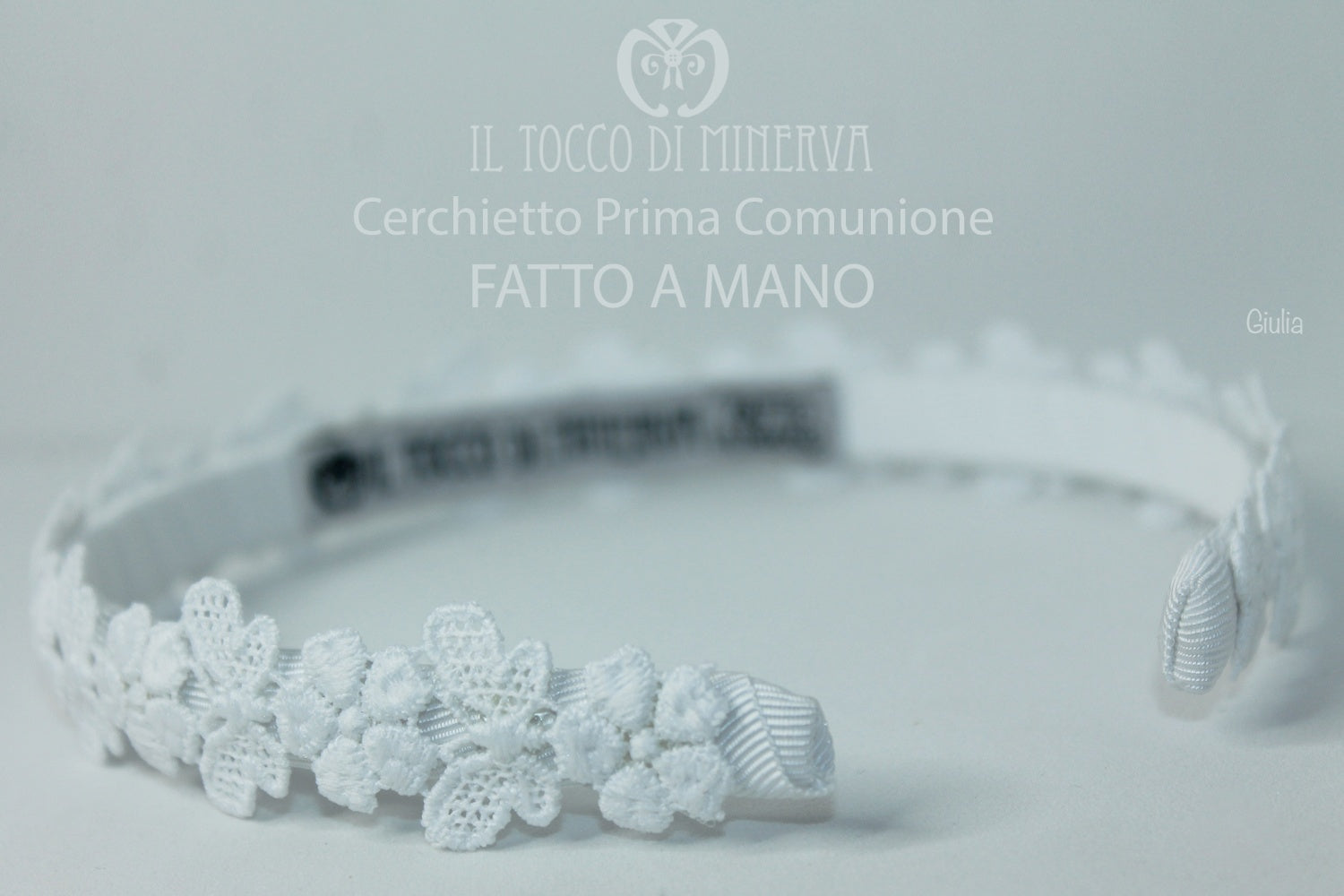 Cerchietto Prima Comunione Bianco Giulia Realizzata A Mano - Il Tocco di Minerva