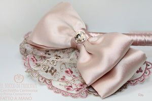 Cerchietto Prima Comunione Cerimonia Rita Cipria Realizzata A Mano - Il Tocco di Minerva