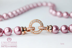 Collana Perle Swarovski Carola Rosa antico – Realizzata a mano - Il Tocco di Minerva