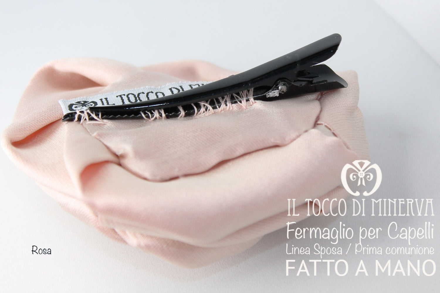 Fermaglio Rita in seta per Capelli Prima Comunione/Cerimonia Realizzato a mano - Il Tocco di Minerva