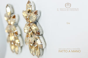 Orecchini in cristallo swarovski platino Eris Linea Sposa Realizzati a mano - Il Tocco di Minerva