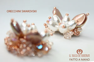 Orecchini cipria Kim Cristallo Swarovski - Realizzati a mano - Il Tocco di Minerva