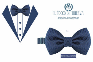Papillon Uomo Cesare seta tessuto alta moda Linea Sposo - Realizzato a mano - Il Tocco di Minerva