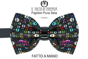 Papillon Uomo Cristiano seta tessuto alta moda - Realizzato a mano - Il Tocco di Minerva