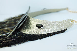 Collana ecopelle e swarovski Sophia Realizzata a mano – Handmade - Il Tocco di Minerva