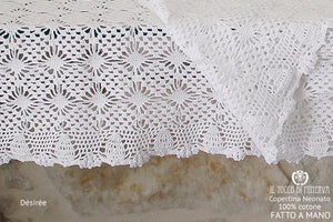 Copertina per Neonato 100% cotone Désirée – realizzata a mano – HandMade - Il Tocco di Minerva