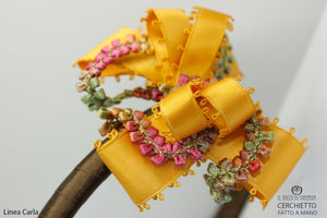 Cerchietto Carla Marrone senape Realizzato a mano - Il Tocco di Minerva