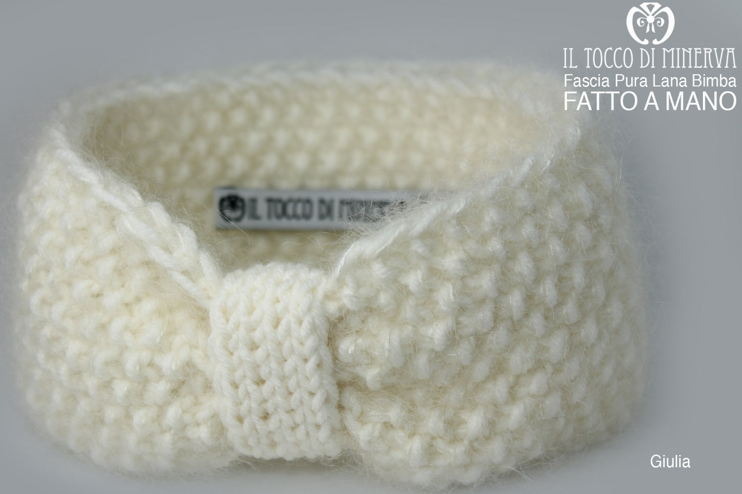 Fascia Testa Giulia in Lana per bimba– realizzata a mano – HandMade - Il Tocco di Minerva