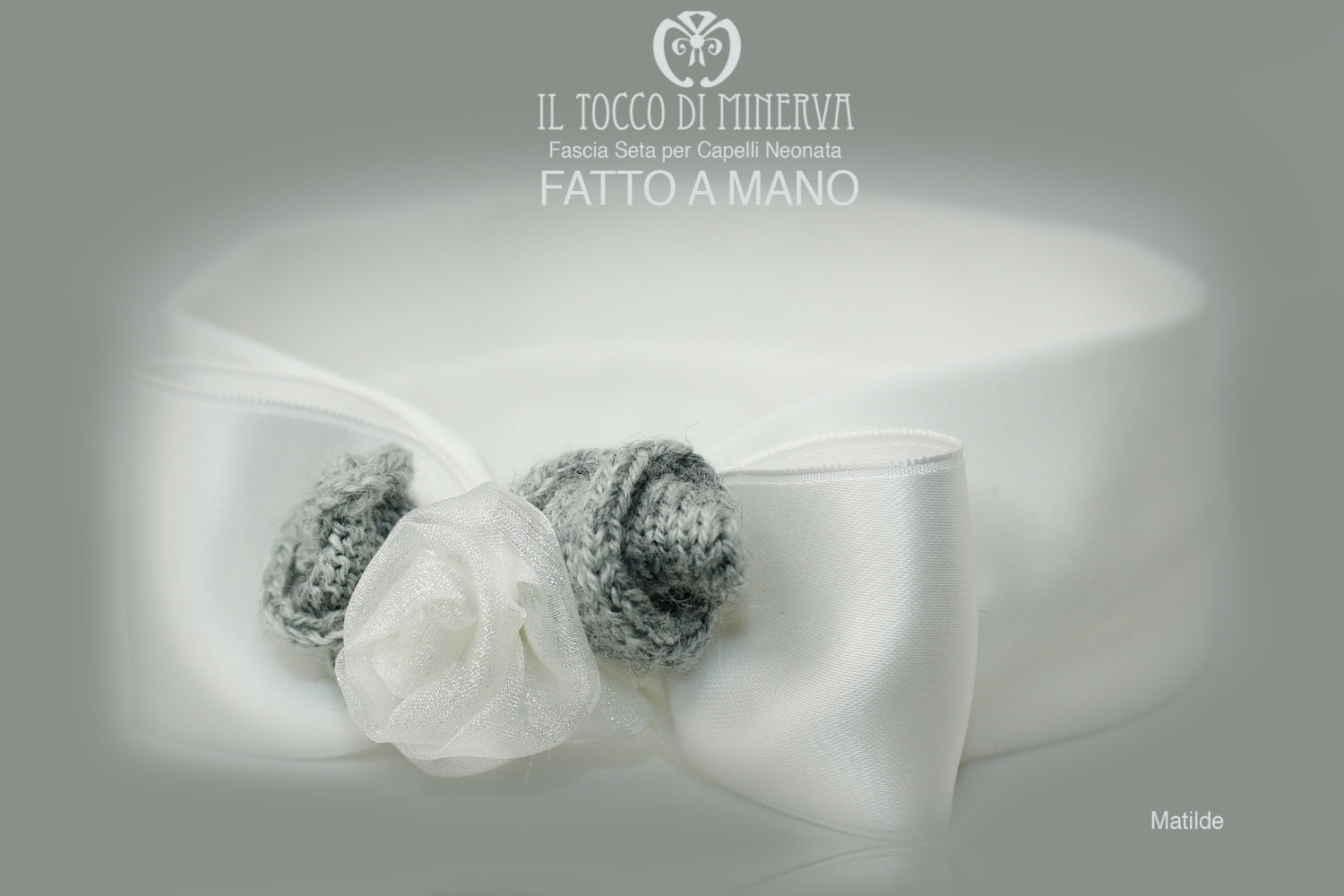 Fascia Testa per Neonato Matilde – realizzata a mano – HandMade - Il Tocco di Minerva