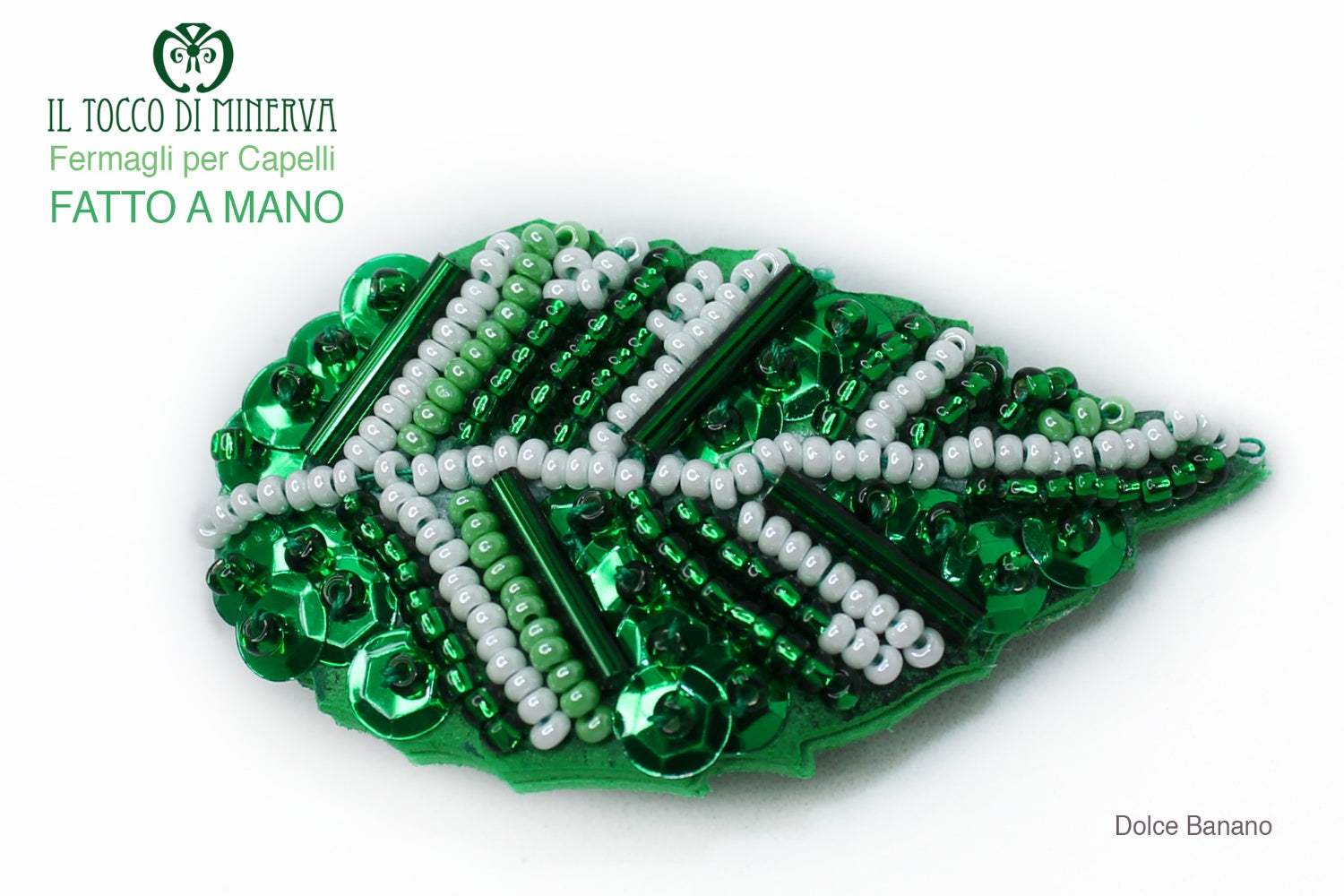 Fermaglio capelli dolce banano verde Handmade - Il Tocco di Minerva