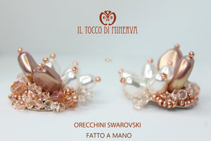 Orecchini cipria Kim Cristallo Swarovski - Realizzati a mano - Il Tocco di Minerva