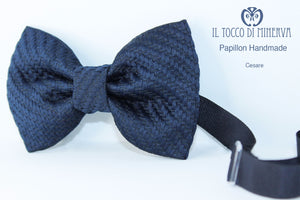 Papillon Uomo Cesare seta tessuto alta moda Linea Sposo - Realizzato a mano - Il Tocco di Minerva