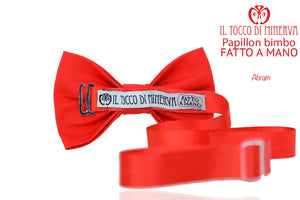 Papillon Farfallino Bimbo Abram Rosso Cotone Realizzato a mano – Handmade - Il Tocco di Minerva