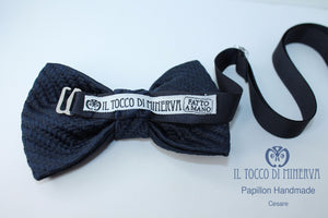 Papillon Uomo Cesare seta tessuto alta moda Linea Sposo - Realizzato a mano - Il Tocco di Minerva