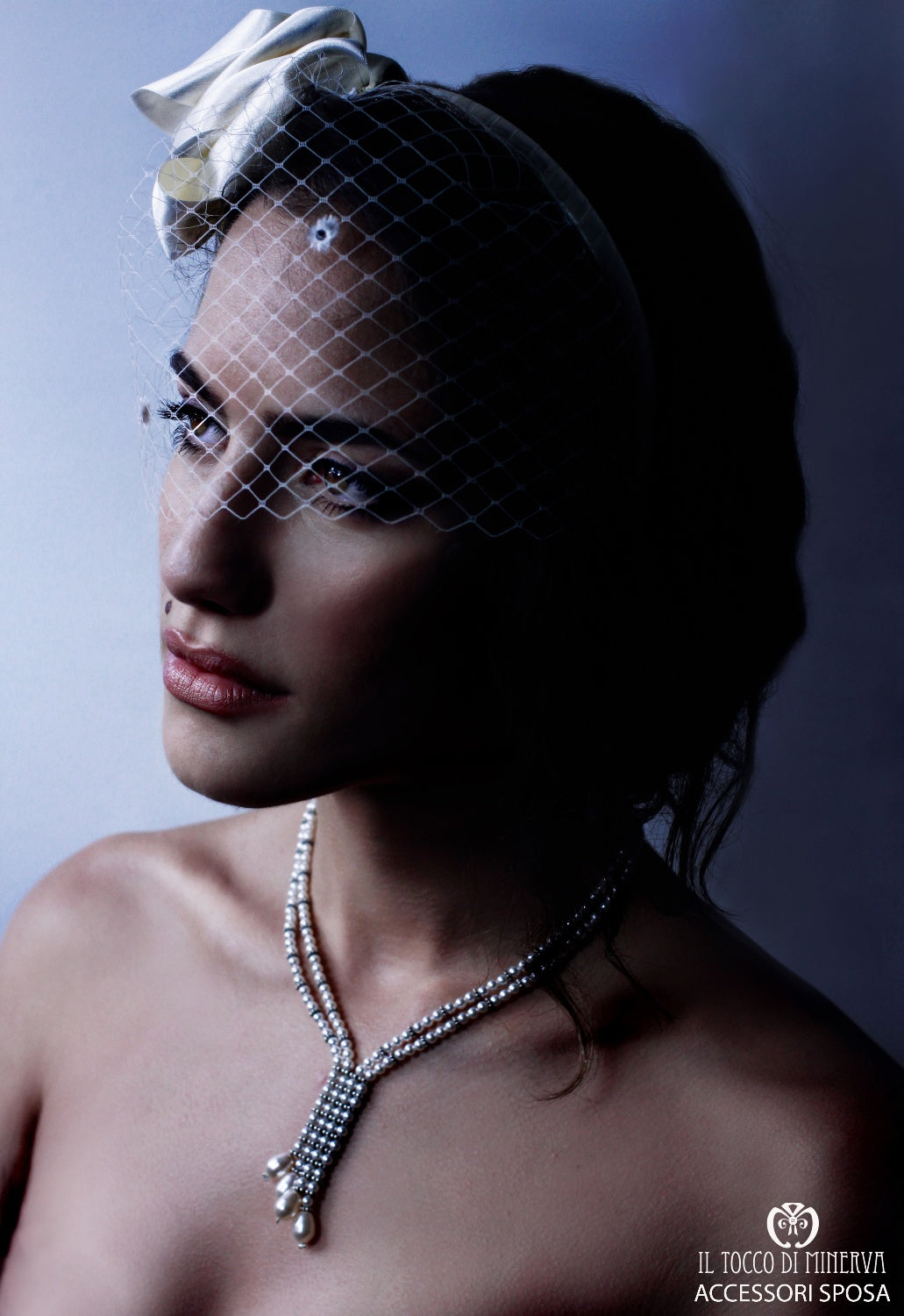 Collana in Perle Swarovski e Argento 925 - Linea Sposa Angel, Realizzata a Mano