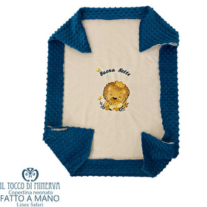 Copertina Neonato in Pile petrolio Linea Safari - Fatto a Mano - Il Tocco di Minerva