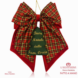 Fiocco Natalizio dietro porta Linea albero di natale - Fatto a Mano - Il Tocco di Minerva