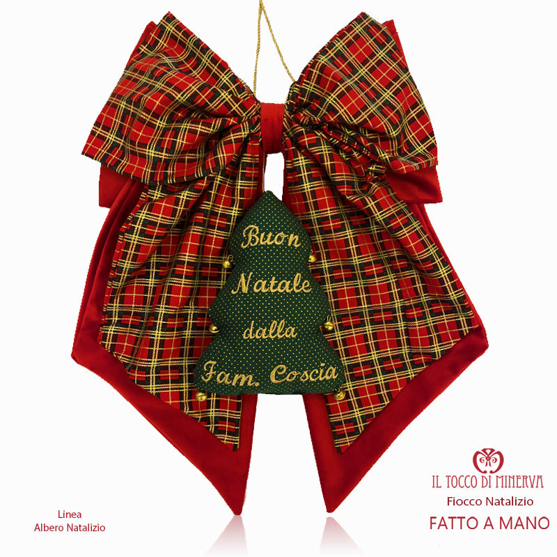 Fiocco Natalizio dietro porta Linea albero di natale - Fatto a Mano - Il Tocco di Minerva