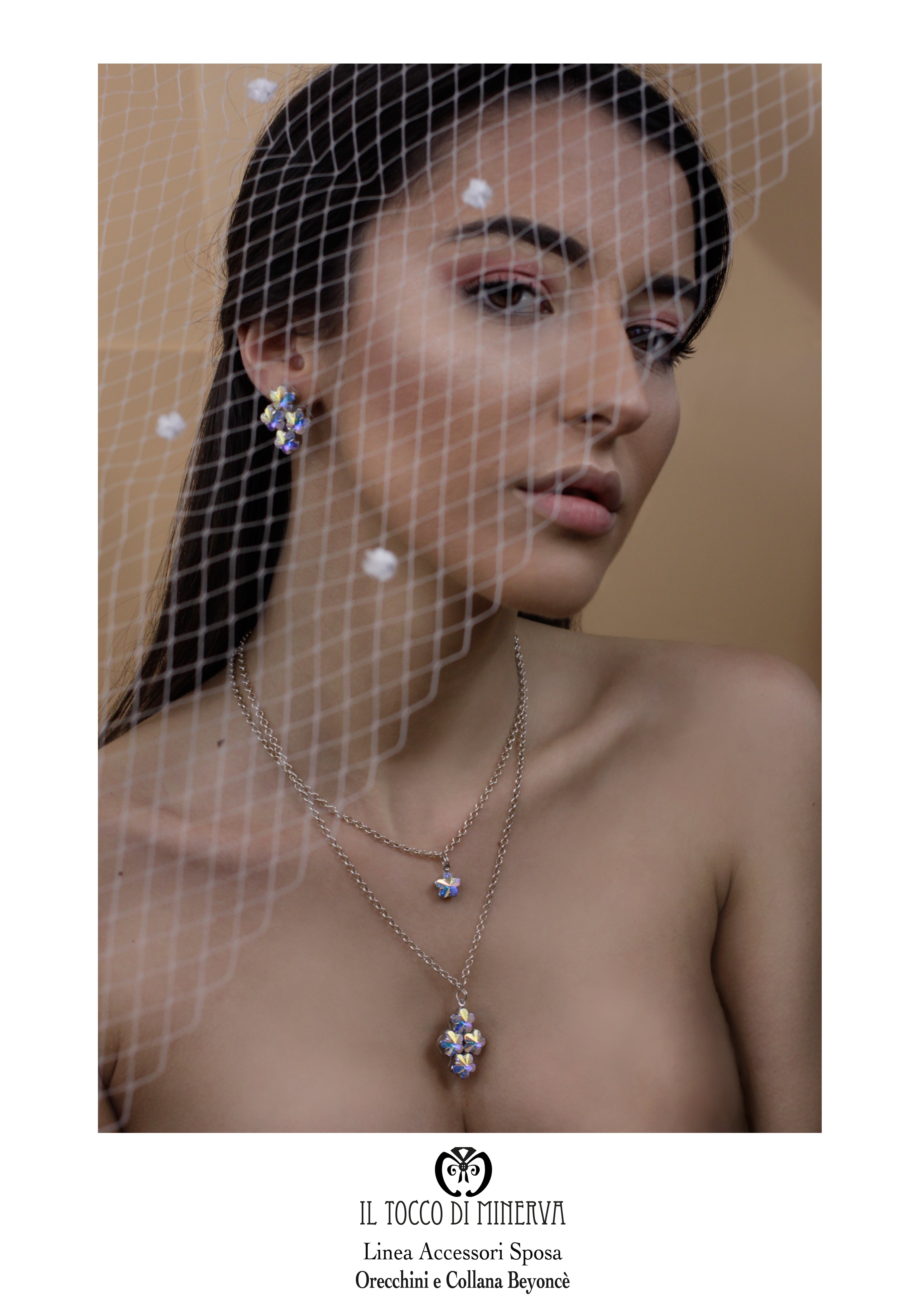 Collana cristallo Swarovski Linea Sposa Beyoncè 4 fiori – realizzati a mano – HandMade - Il Tocco di Minerva