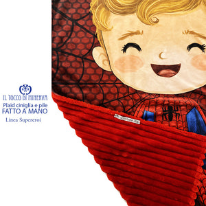 Plaid bambino ciniglia e pile Spiderman - Fatto a Mano - Il Tocco di Minerva
