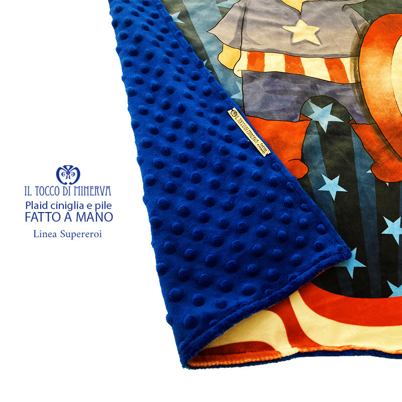 Plaid bambino ciniglia e pile Capitan America - Fatto a Mano - Il Tocco di Minerva