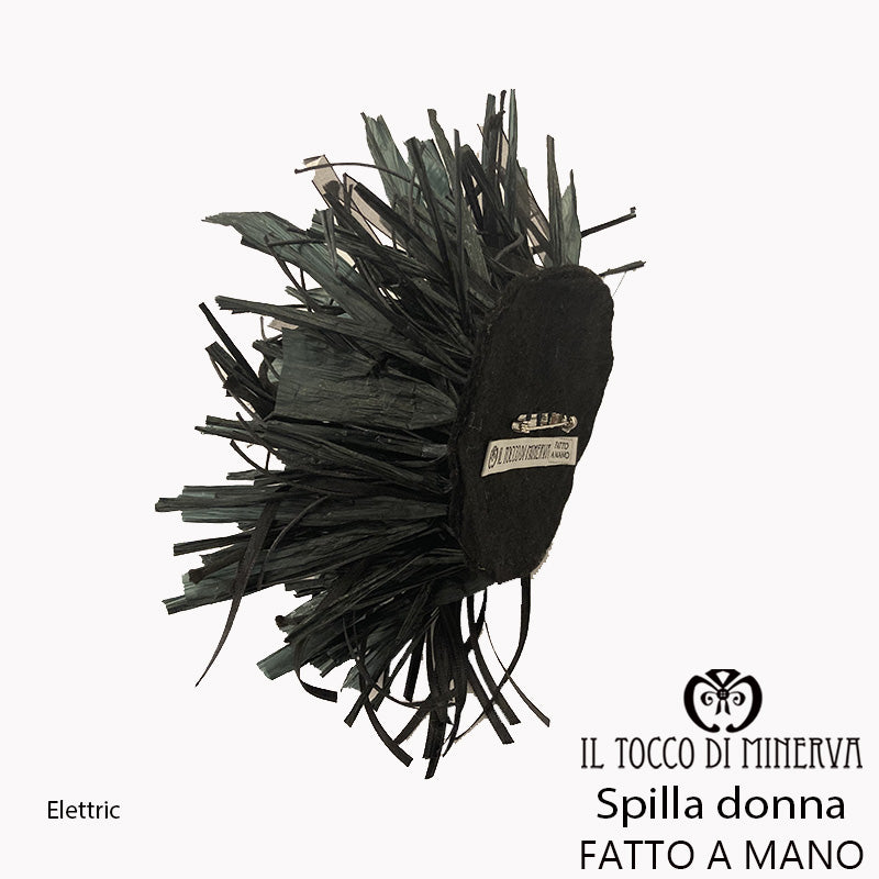 Spilla nera da donna Elettric - Fatto a mano - Il Tocco di Minerva