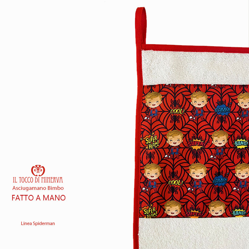 Asciugamano bambino Linea Spiderman Personalizzato - Fatto a mano - Il Tocco di Minerva