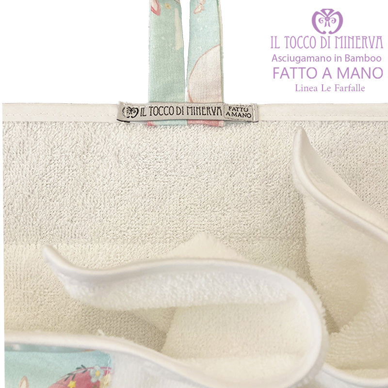 Asciugamano in bamboo bambina Linea Le farfalle Personalizzato - Fatto a mano - Il Tocco di Minerva