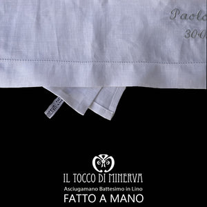 Asciugamano neonato/a lino personalizzabile Realizzato a mano - Handmade - Il Tocco di Minerva