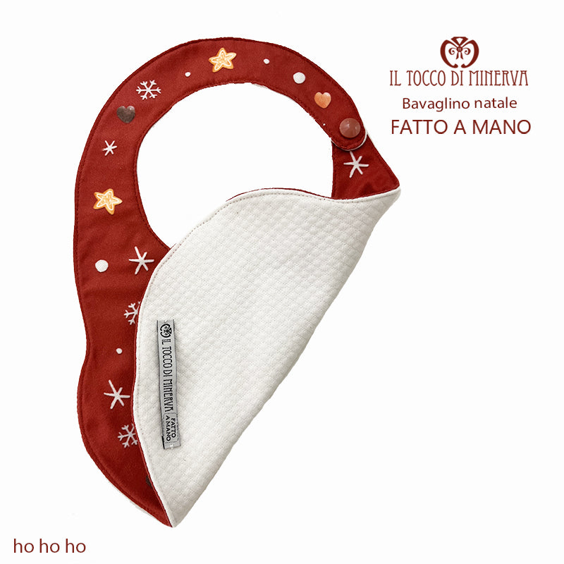 Bavaglino neonato natale ho ho ho - Fatto a Mano