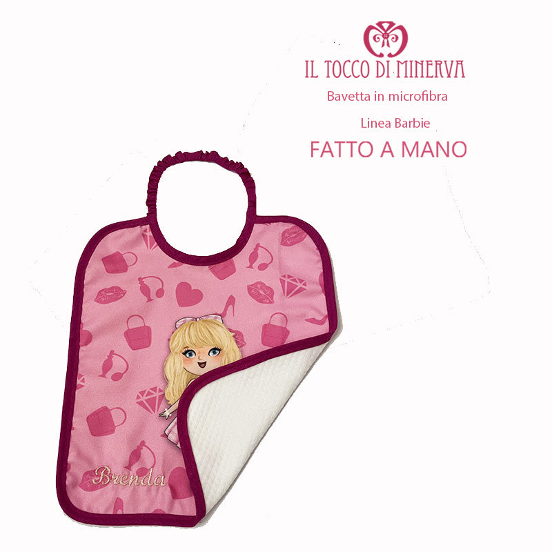 Bavaglino microfibra Bimba Linea barbie - Fatto a mano - Il Tocco di Minerva