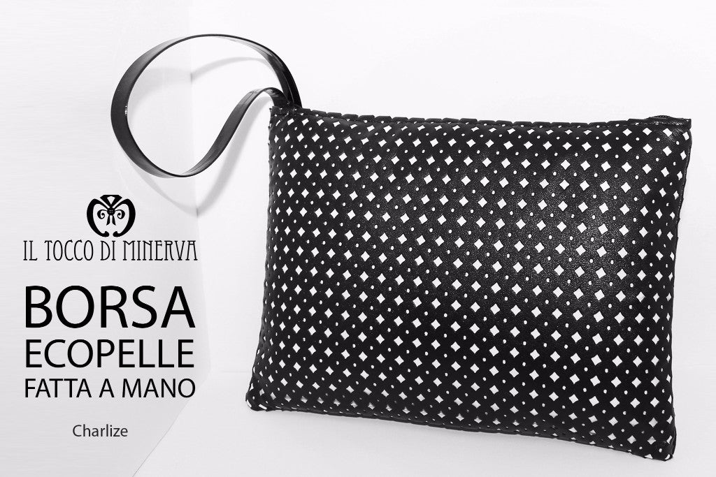 Borsa Ecopelle Nera Charlize - Realizzata a Mano di Qualità Superiore