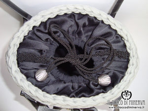 Borsa Grigia in Fettuccia Rita Lavorata a Mano - Handmade - Il Tocco di Minerva