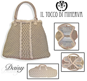 Borsa in lana merino e pelliccia Daisy - Realizzata a mano - Il Tocco di Minerva