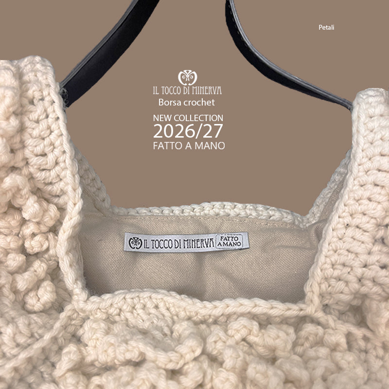 Borsa crochet Petali bianco latte - fatto a mano