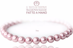 Bracciale Perle Swarovski Chiara Rosa Antico - Realizzato a mano - Il Tocco di Minerva