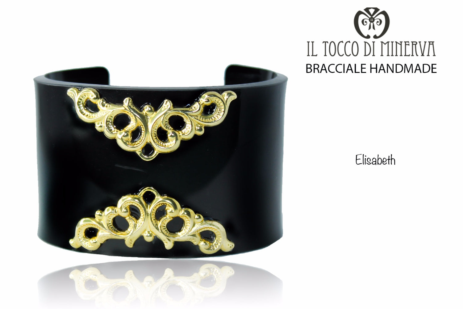 Bracciale plexiglas nero lucido Elisabeth Realizzato a mano – Handmade - Il Tocco di Minerva