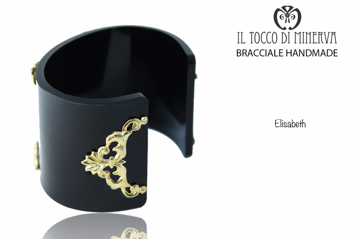 Bracciale plexiglas nero lucido Elisabeth Realizzato a mano – Handmade - Il Tocco di Minerva