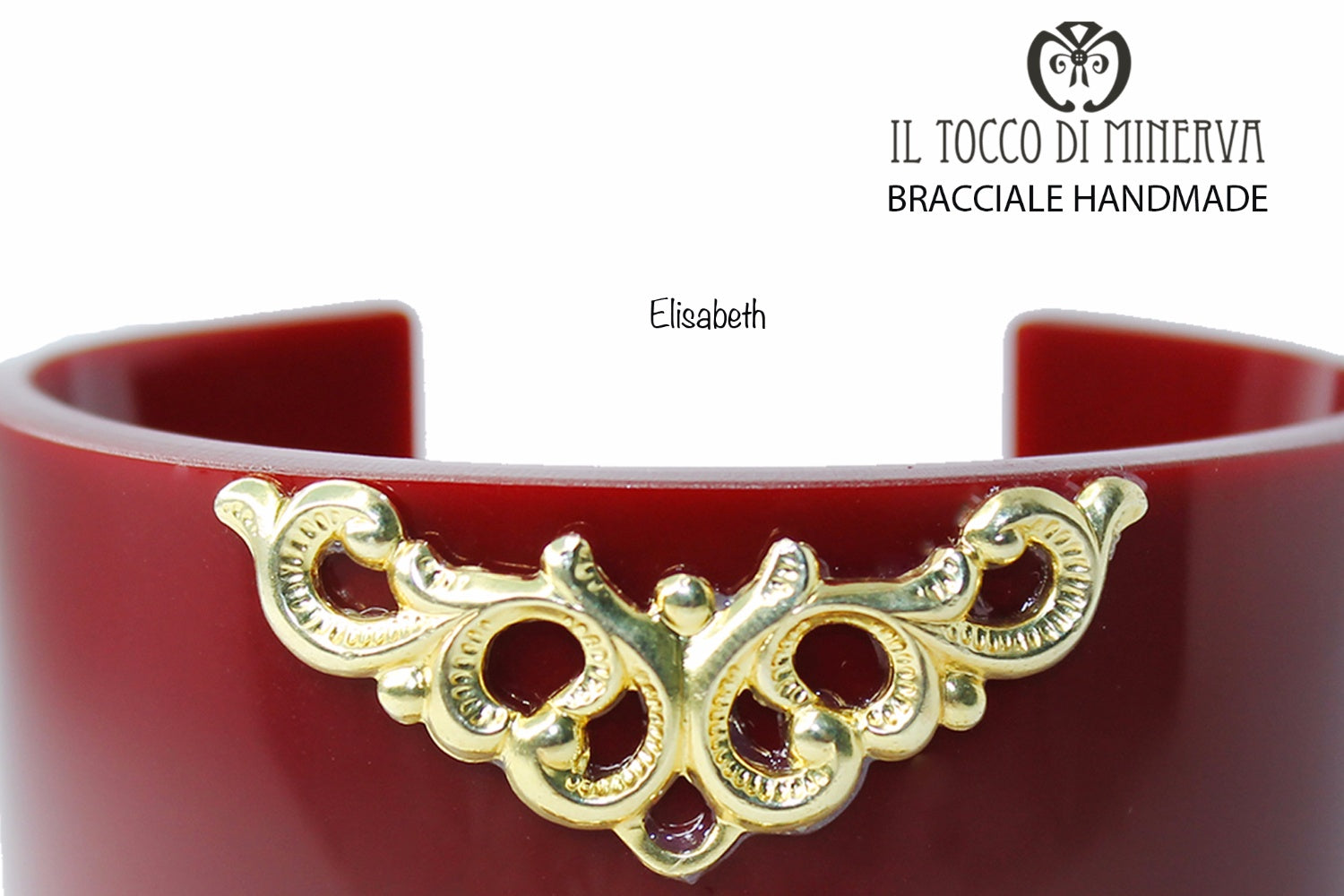 Bracciale plexiglas bordeaux lucido Elisabeth Realizzato a mano – Handmade - Il Tocco di Minerva