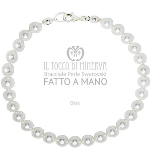 Bracciale Perle Swarovski Chiara Bianco Linea Sposa - Realizzato a mano - Il Tocco di Minerva