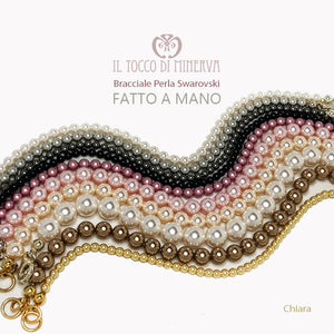 Bracciale Perle Swarovski Chiara Bianco Linea Sposa - Realizzato a mano - Il Tocco di Minerva