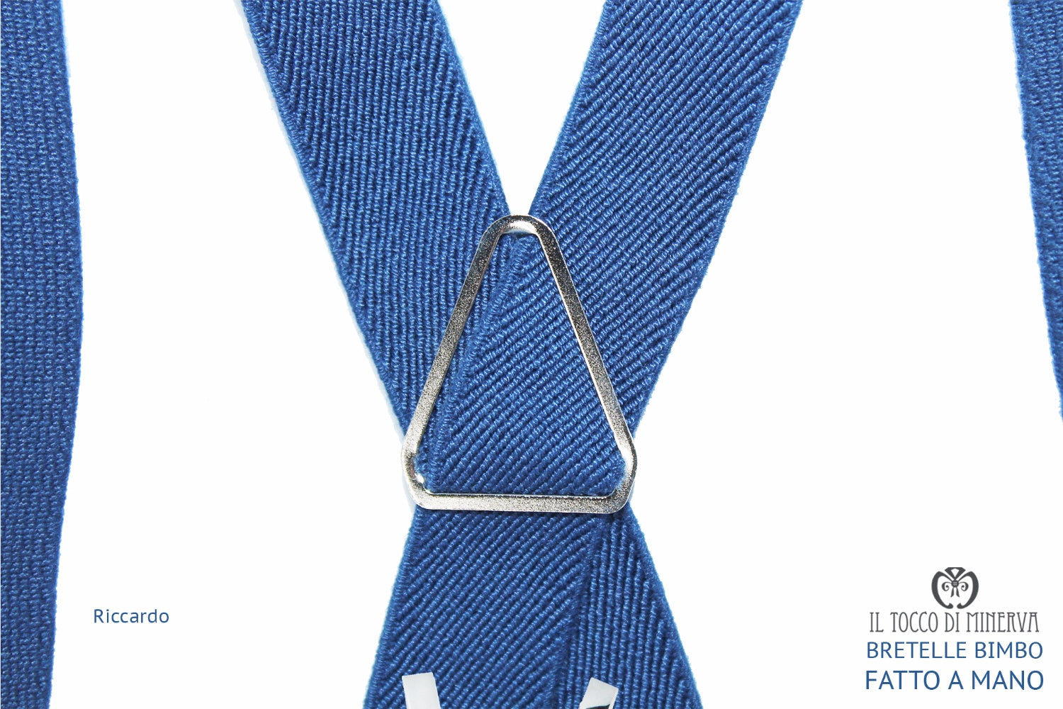 Bretelle Bimbo Riccardo blu - realizzato a mano - HandMade - Il Tocco di Minerva