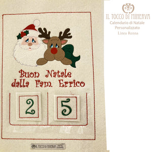 Calendario di natale personalizzato di feltro - Fatto a mano - Il Tocco di Minerva