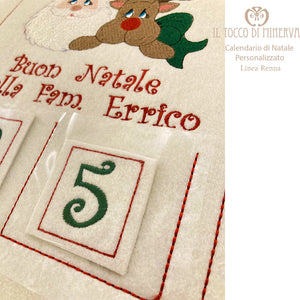 Calendario di natale personalizzato di feltro - Fatto a mano - Il Tocco di Minerva