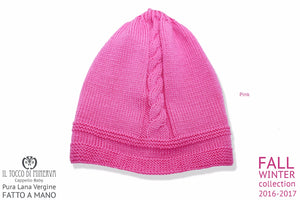 Cappello Pink Bimba Pura Lana - realizzato a mano - HandMade - Il Tocco di Minerva