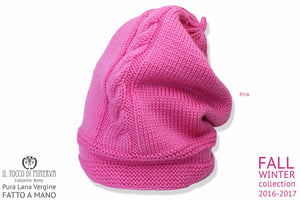 Cappello Pink Bimba Pura Lana - realizzato a mano - HandMade - Il Tocco di Minerva