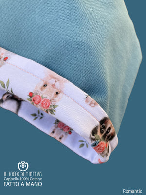Cappello reversibile bambina 100% cotone Romantic - Fatto a Mano - Il Tocco di Minerva