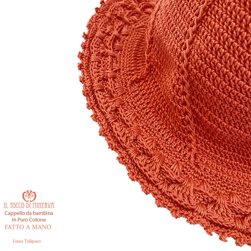 Cappello Bimba Cotone Linea Tulipano - Fatto a Mano - Il Tocco di Minerva